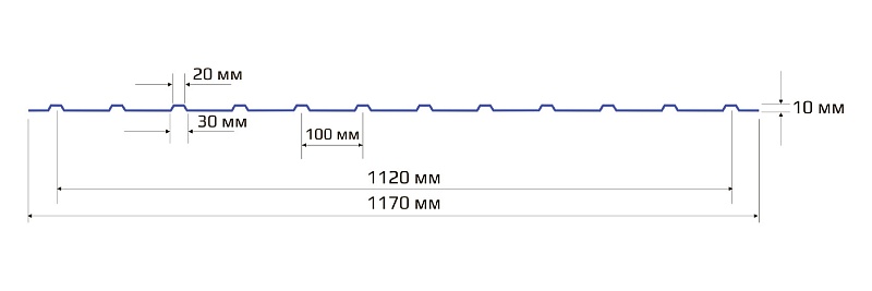 Профнастил С 10 1120 MATT 0.25 RAL 3004