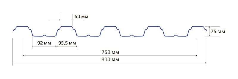 Профнастил Н 75 800 0.70 Цинк