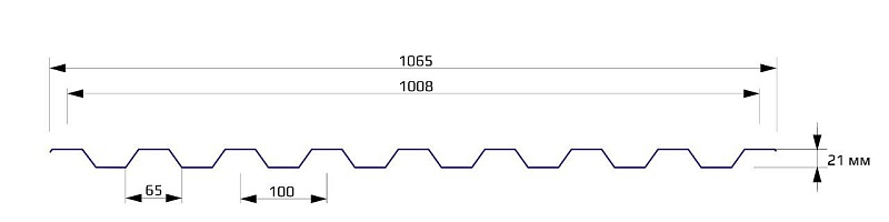 Профнастил НС 21 1070 Цинк 0.60