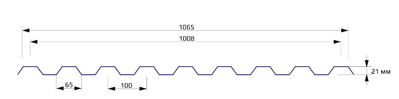 Профнастил НС 21 1070 MATT 0.25 RAL 8019